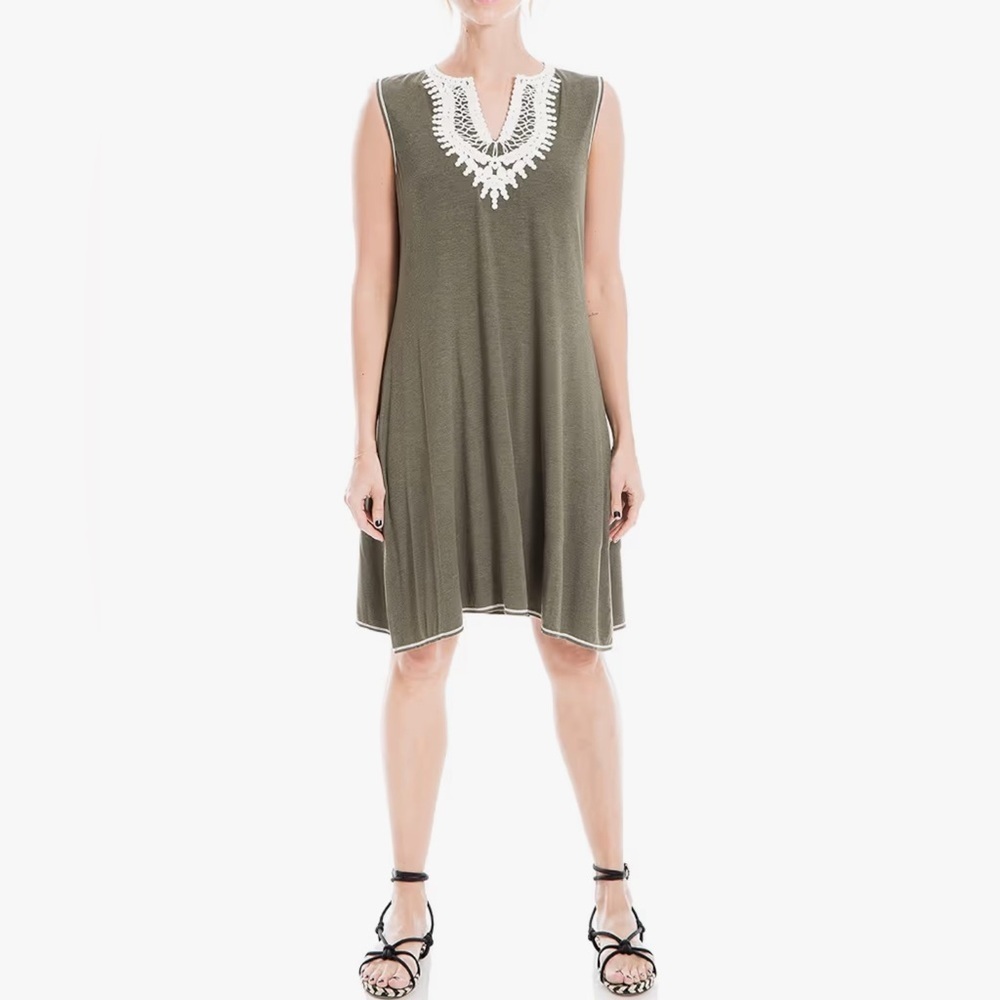 Max Studio Crochet Trim Dress